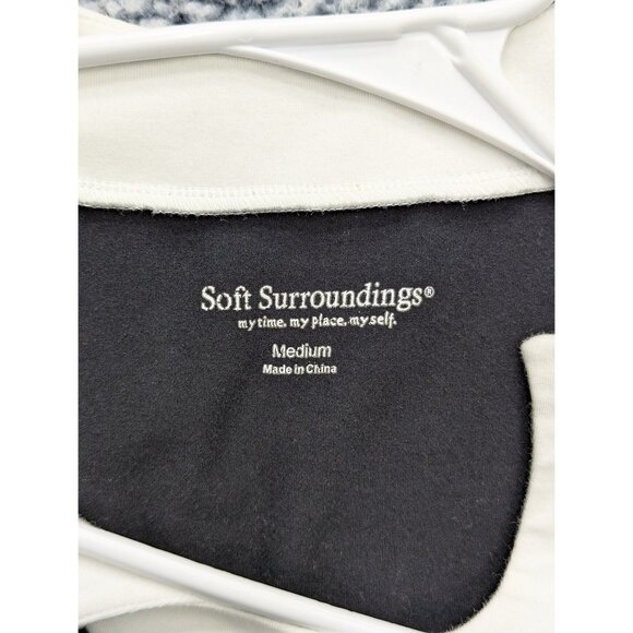 Soft Surroundings Tunic Top Size M Bishop Minimalist Art Deco Boho Office Black - Picture 11 of 12